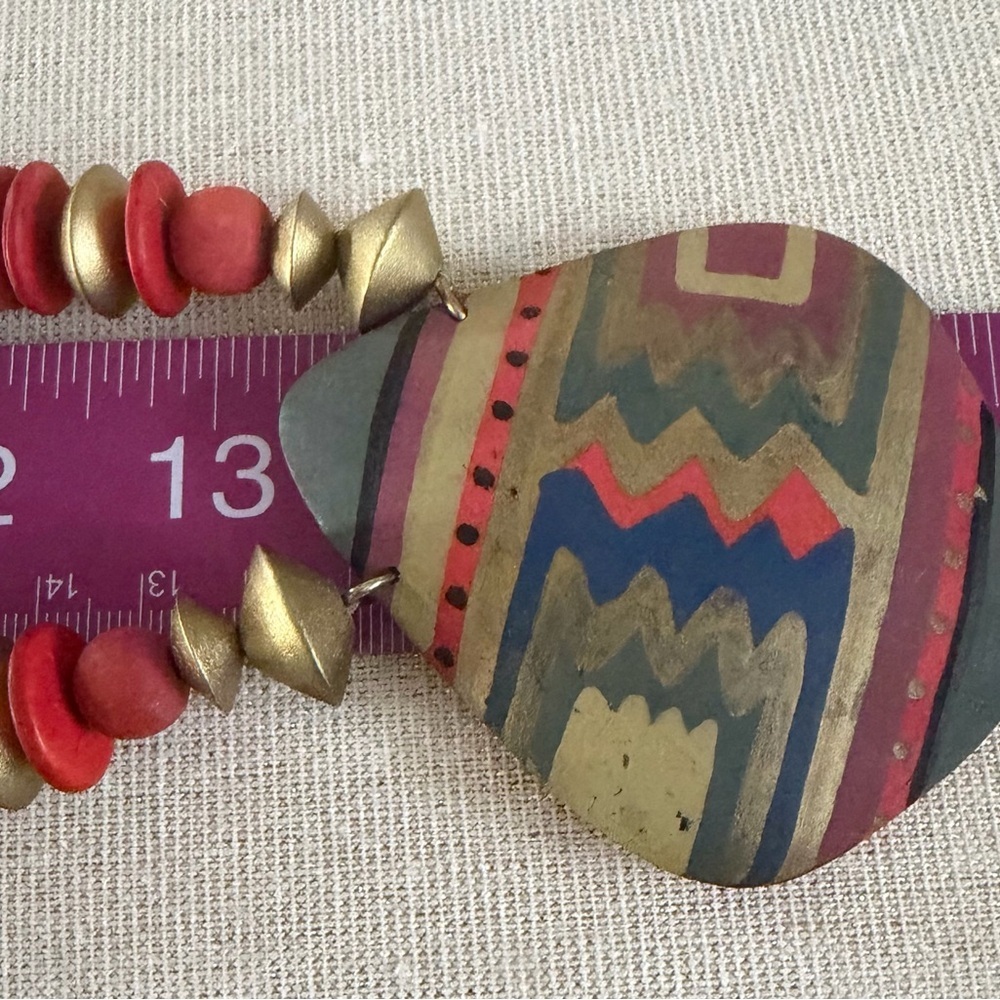 Handcrafted Multicolor Tribal Pendant Necklace - Women Jewelry - Picture 4 of 5